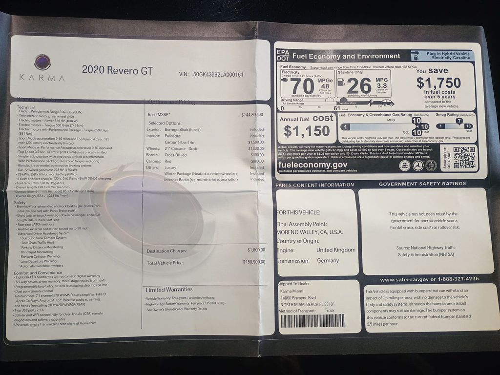 2020 Karma Revero GT Sedan 1 Owner Clean Carfax Florida EV w/Range Extender - 22982776 - 56