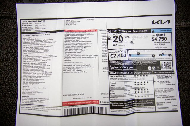 2020 Kia Stinger GT1 RWD - 22950717 - 41