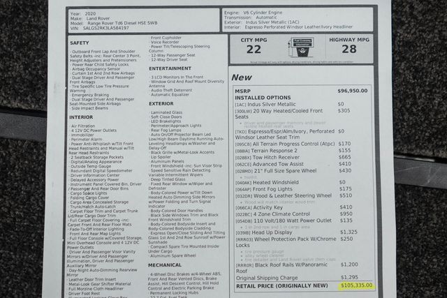 2020 Land Rover Range Rover Td6 Diesel HSE SWB - 22942086 - 59