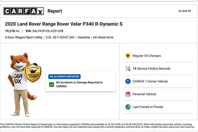 2020 Land Rover Range Rover Velar P340 R-Dynamic S - 23095767 - 1