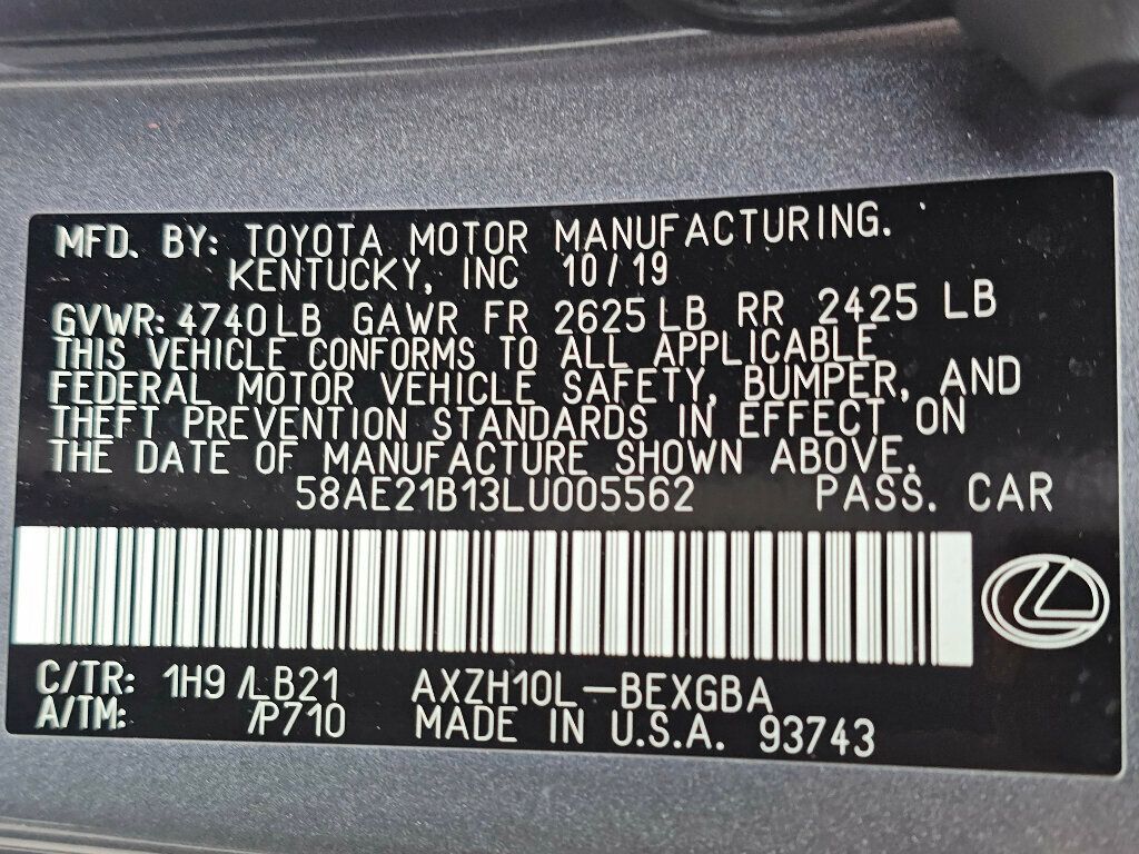 2020 Lexus ES ES 300h Luxury FWD - 22957090 - 46