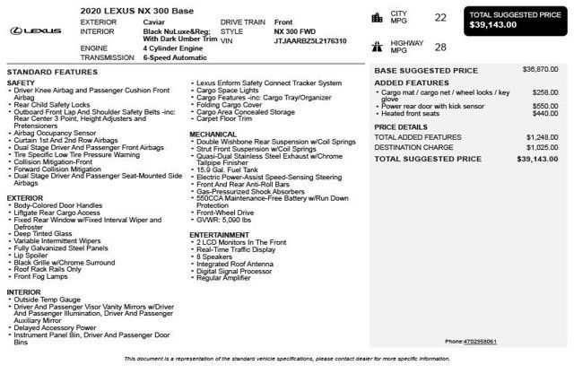 2020 Lexus NX NX 300 FWD - 23031040 - 2