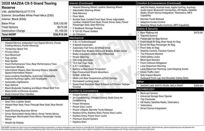 2020 Mazda CX-5 Grand Touring Reserve AWD - 22962579 - 5