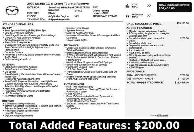 2020 Mazda CX-5 Grand Touring Reserve AWD - 22960267 - 2