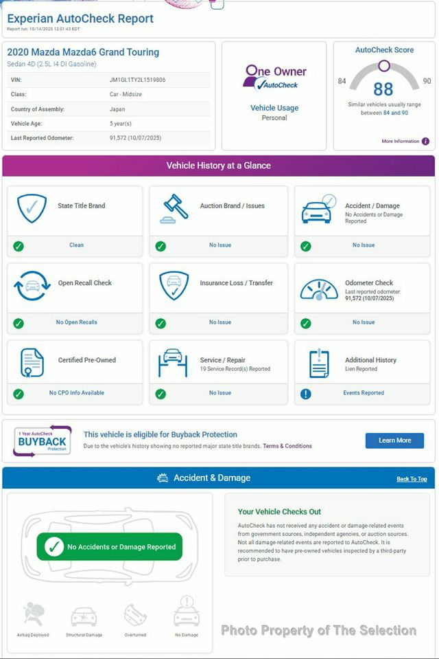 2020 Mazda Mazda6 GRAND TOURING W/ ADAPTIVE CRUISE, BLIND SPOT & LANE KEEP - 22931135 - 5