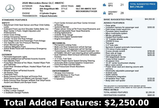 2020 Mercedes-Benz GLC GLC 300 4MATIC SUV - 22933450 - 2