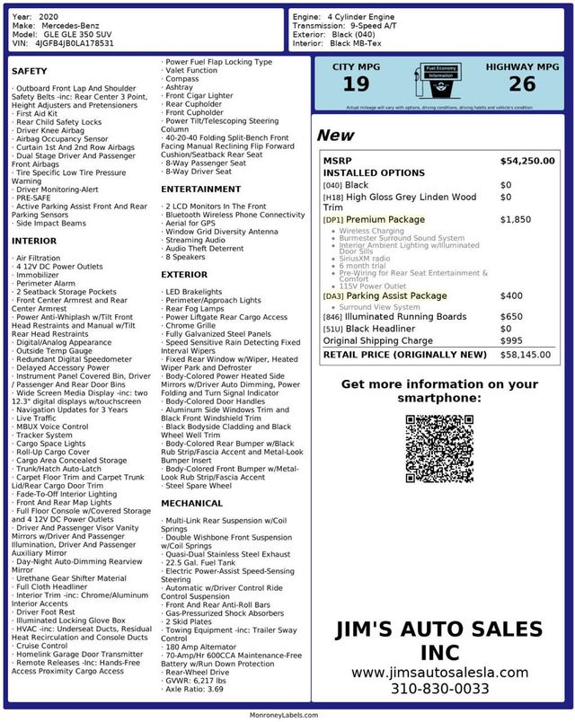 2020 Mercedes-Benz GLE GLE 350 Premium Package - 23021793 - 7