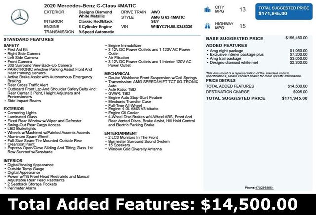 2020 Mercedes-Benz G-Class AMG G 63 4MATIC SUV - 22951713 - 2