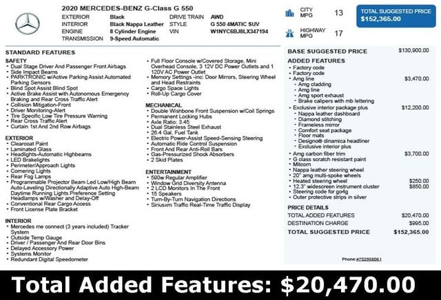 2020 Mercedes-Benz G-Class G 550 4MATIC SUV - 22913783 - 2