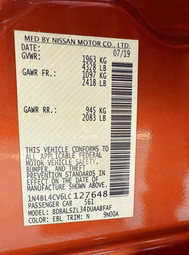 2020 Nissan Altima 2.5 SR Sedan - 22939658 - 47