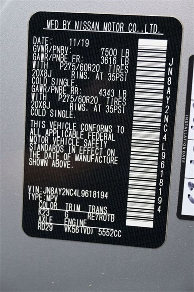 2020 Nissan Armada 4x4 SL - 22957926 - 6