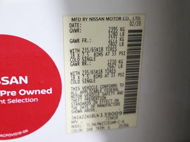 2020 Nissan Murano AWD S - 22947994 - 43