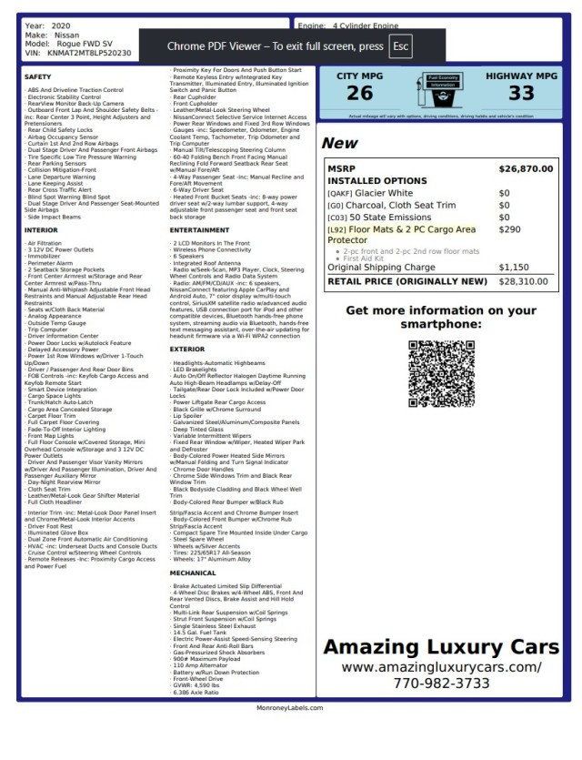 2020 Nissan Rogue FWD S - 23065097 - 18