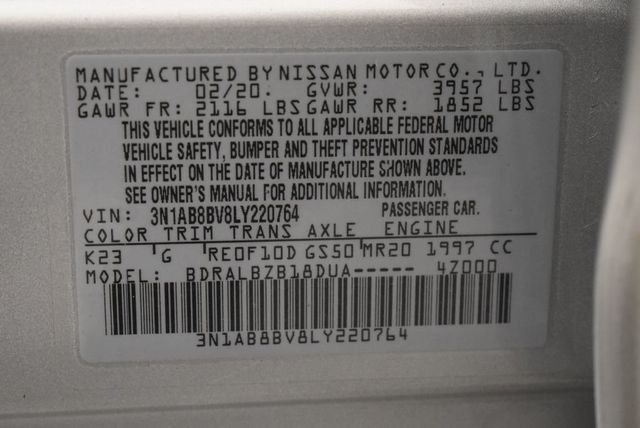 2020 Nissan Sentra S CVT - 22999595 - 37