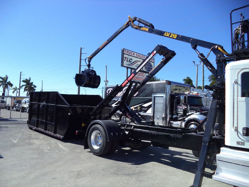 2020 Peterbilt 337 With 15ft Roll-Off Truck 25 Yard Grapple Boom & Seat - 22979705 - 37