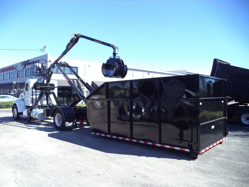 2020 Peterbilt 337 With 15ft Roll-Off Truck 25 Yard Grapple Boom & Seat - 22979705 - 42