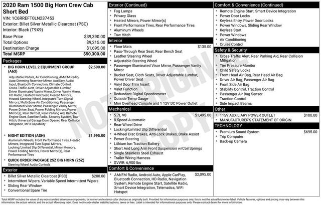 2020 Ram 1500 Big Horn/Lone Star - 22955914 - 5