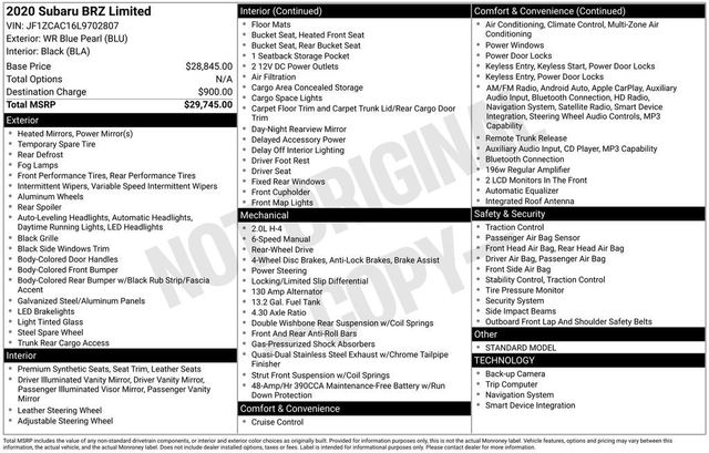 2020 Subaru BRZ Limited Manual - 22959159 - 5