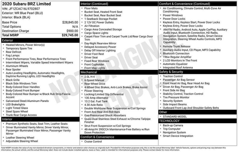 2020 Subaru BRZ Limited Manual - 22959159 - 5