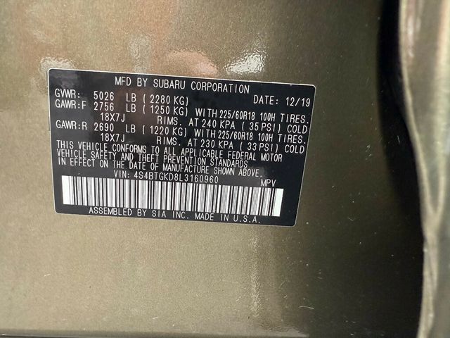 2020 Subaru Outback 2.4T Onyx Edition XT - 23050696 - 15