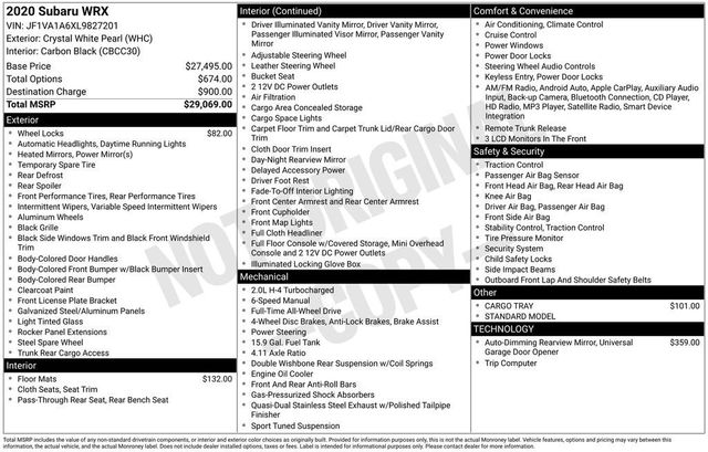 2020 Subaru WRX Manual - 22913764 - 5