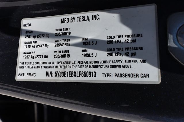 2020 TESLA MODEL 3 Long Range AWD - 23022776 - 42