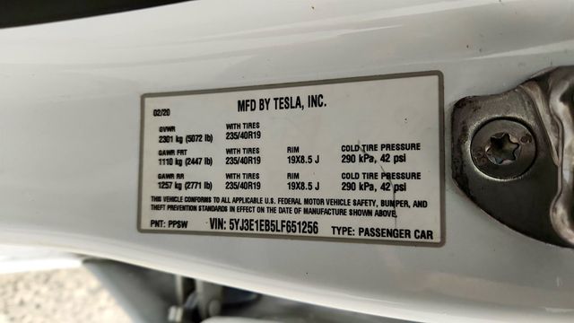 2020 Tesla Model 3 Long Range AWD w/ 19'' Sport Wheels & Acceleration Boost - 23032067 - 23
