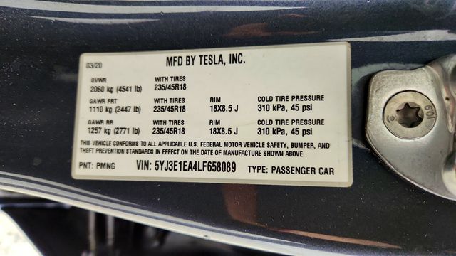 2020 Tesla Model 3 Standard Range RWD - 23035598 - 21