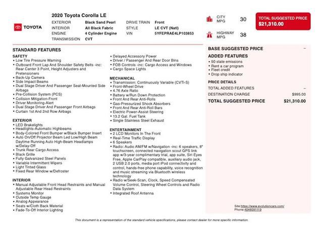 2020 Toyota Corolla LE CVT - 23080006 - 3