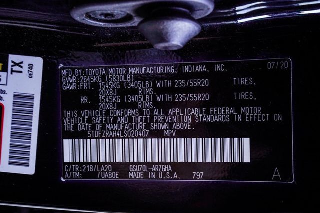 2020 Toyota Highlander Platinum FWD - 22926334 - 29