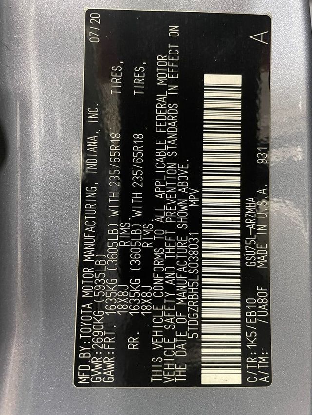 2020 Toyota Highlander XLE AWD - 22937510 - 44