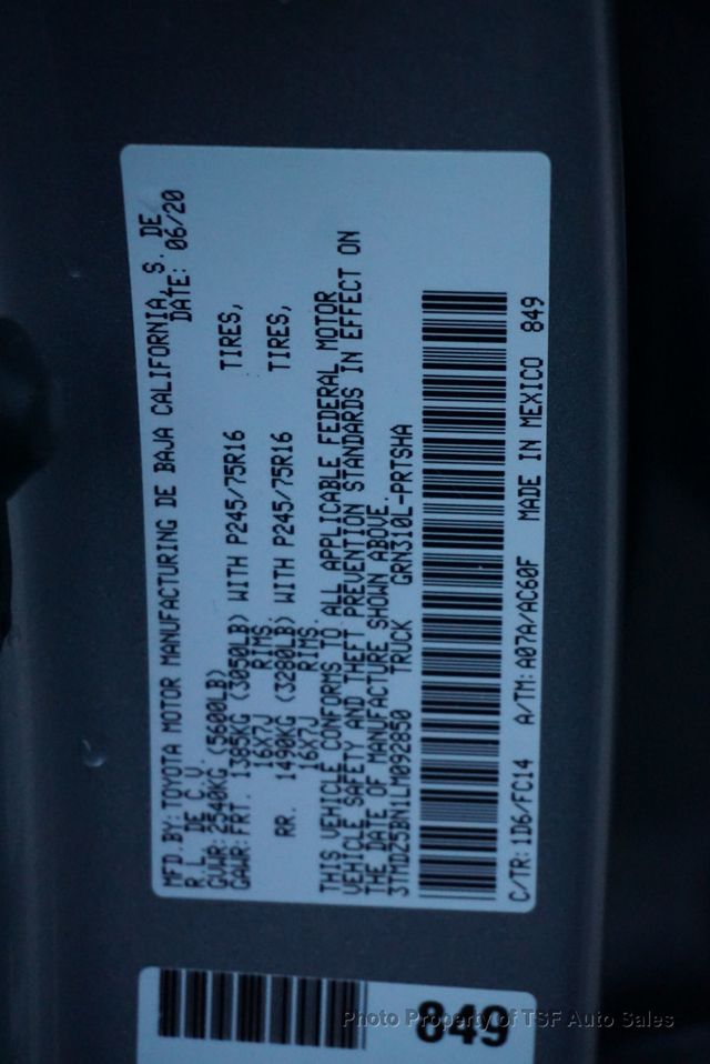 2020 Toyota Tacoma 4WD SR5 Double Cab 6' Bed V6 AT LONG BED LOW MILES CLEAN CARFAX - 22949455 - 33