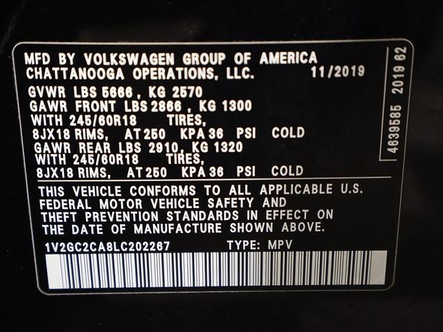 2020 Volkswagen Atlas Cross Sport 2.0T S 4MOTION - 22941625 - 44