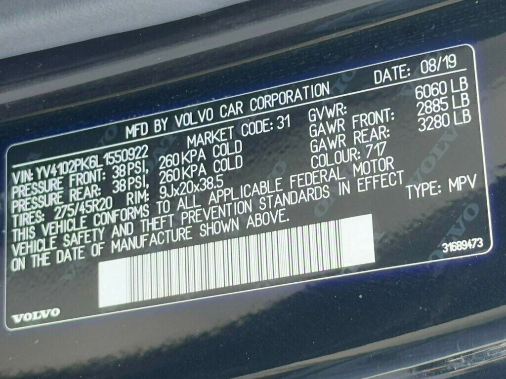 2020 Volvo XC90 T5 AWD Momentum 7 Passenger - 23023195 - 52