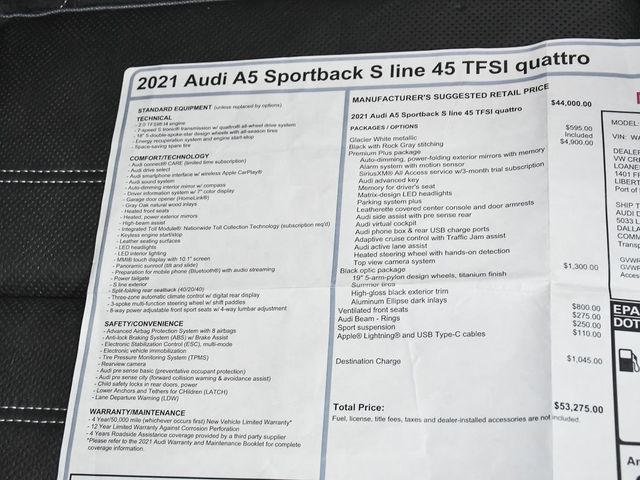 2021 Audi A5 Sportback 45 S line Premium Plus - 23056373 - 56