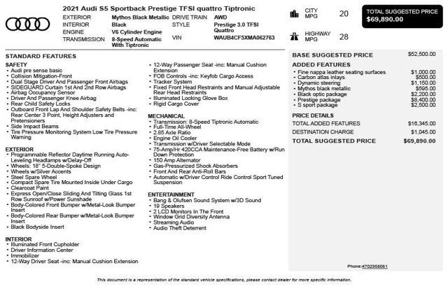 2021 Audi S5 Sportback Prestige 3.0 TFSI quattro - 23075075 - 2