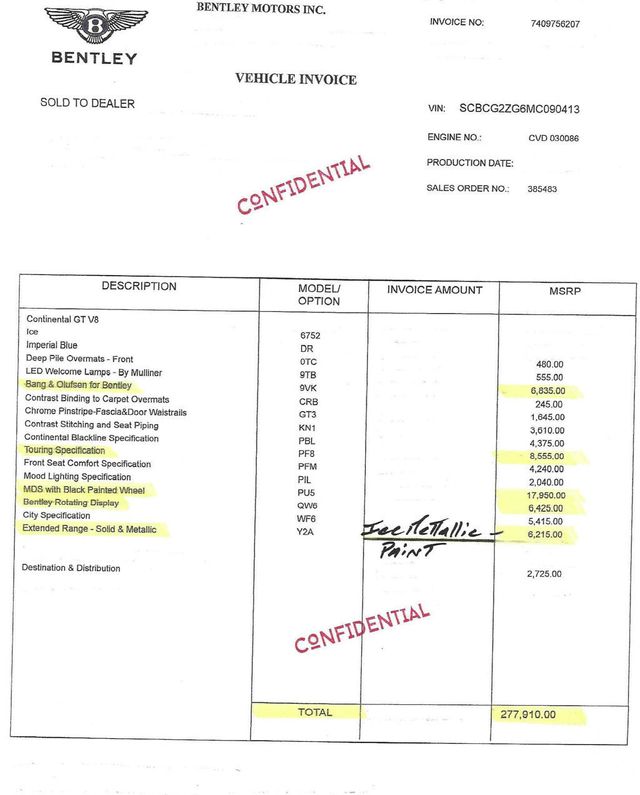 2021 Bentley GT MULLINER ICE METALLIC...7,385 Miles...Mulliner Pkg - 23019316 - 4