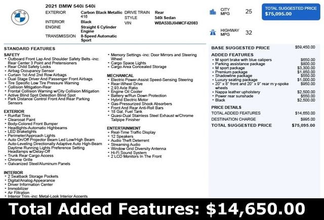 2021 BMW 5 Series 540i - 22965665 - 2