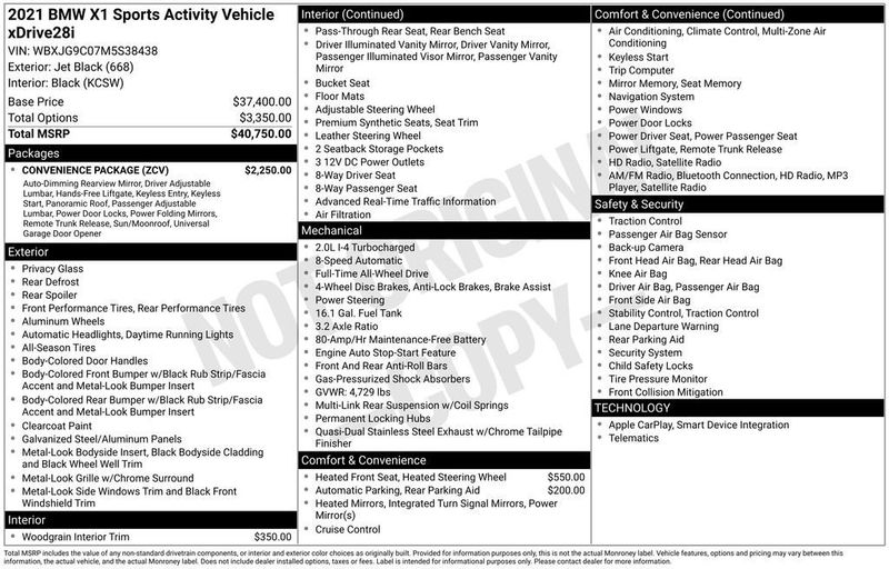 2021 BMW X1 xDrive28i Sports Activity Vehicle - 22888239 - 5
