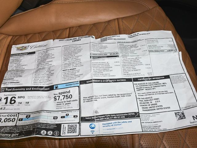 2021 Cadillac Escalade Premium Luxury - 23045213 - 65