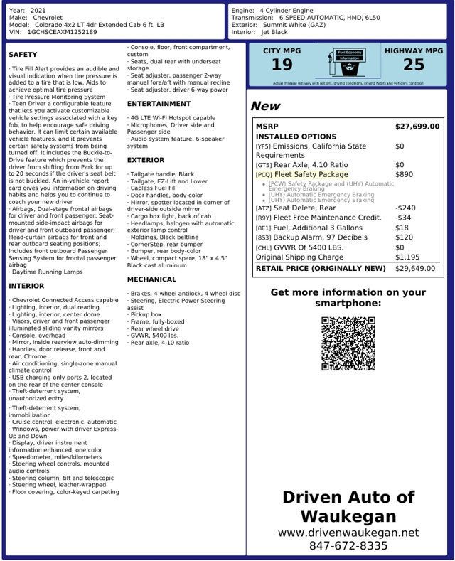 2021 Chevrolet Colorado 2WD Ext Cab 128" LT - 23086320 - 3