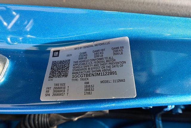 2021 CHEVROLET COLORADO 4WD Crew Cab 128" Work Truck - 23028672 - 33
