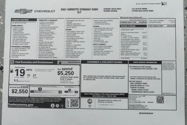 2021 Chevrolet Corvette 2dr Stingray Convertible w/2LT - 22651902 - 50