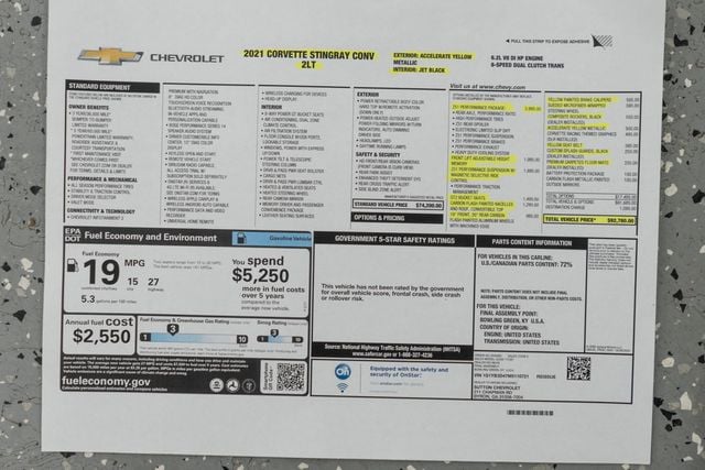 2021 Chevrolet Corvette 2dr Stingray Convertible w/2LT - 22974573 - 49