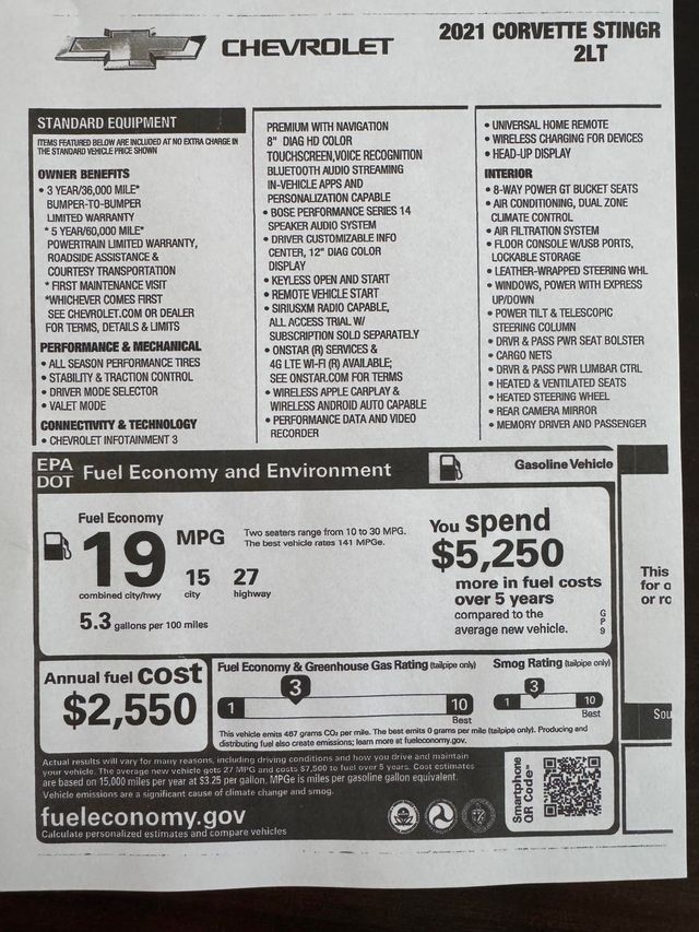 2021 Chevrolet Corvette 2dr Stingray Convertible w/2LT - 22968162 - 46