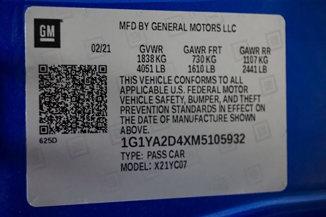 2021 Chevrolet Corvette *Z51 Performance Pkg* *Mag Ride* *Navigation* *Trident Wheels* - 22948821 - 18