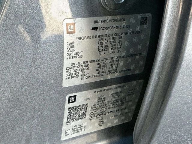 2021 Chevrolet Silverado 1500 2WD Double Cab 147" Custom - 22979989 - 21