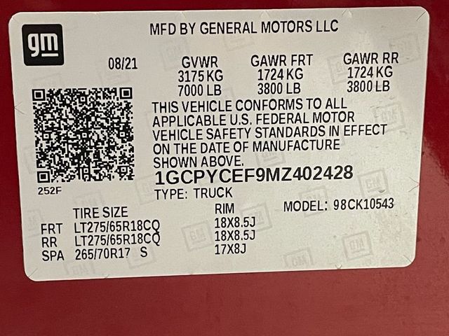 2021 Chevrolet Silverado 1500 4WD Crew Cab 147" Custom Trail Boss - 22968502 - 42