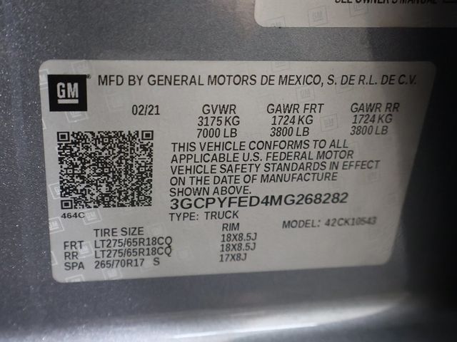 2021 Chevrolet Silverado 1500 4WD Crew Cab 147" LT Trail Boss - 23093894 - 54
