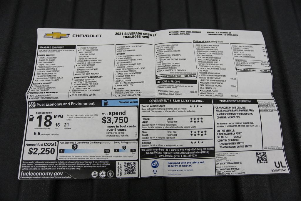 2021 Chevrolet Silverado 1500 4WD Crew Cab 147" LT Trail Boss - 22985057 - 41